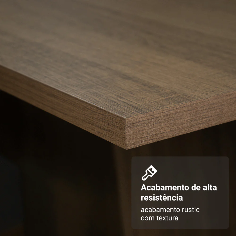 Conjunto Sala de Jantar Lexy Madesa Mesa Tampo de Madeira com 4 Cadeiras Rustic/Bege Marrom - Image 7