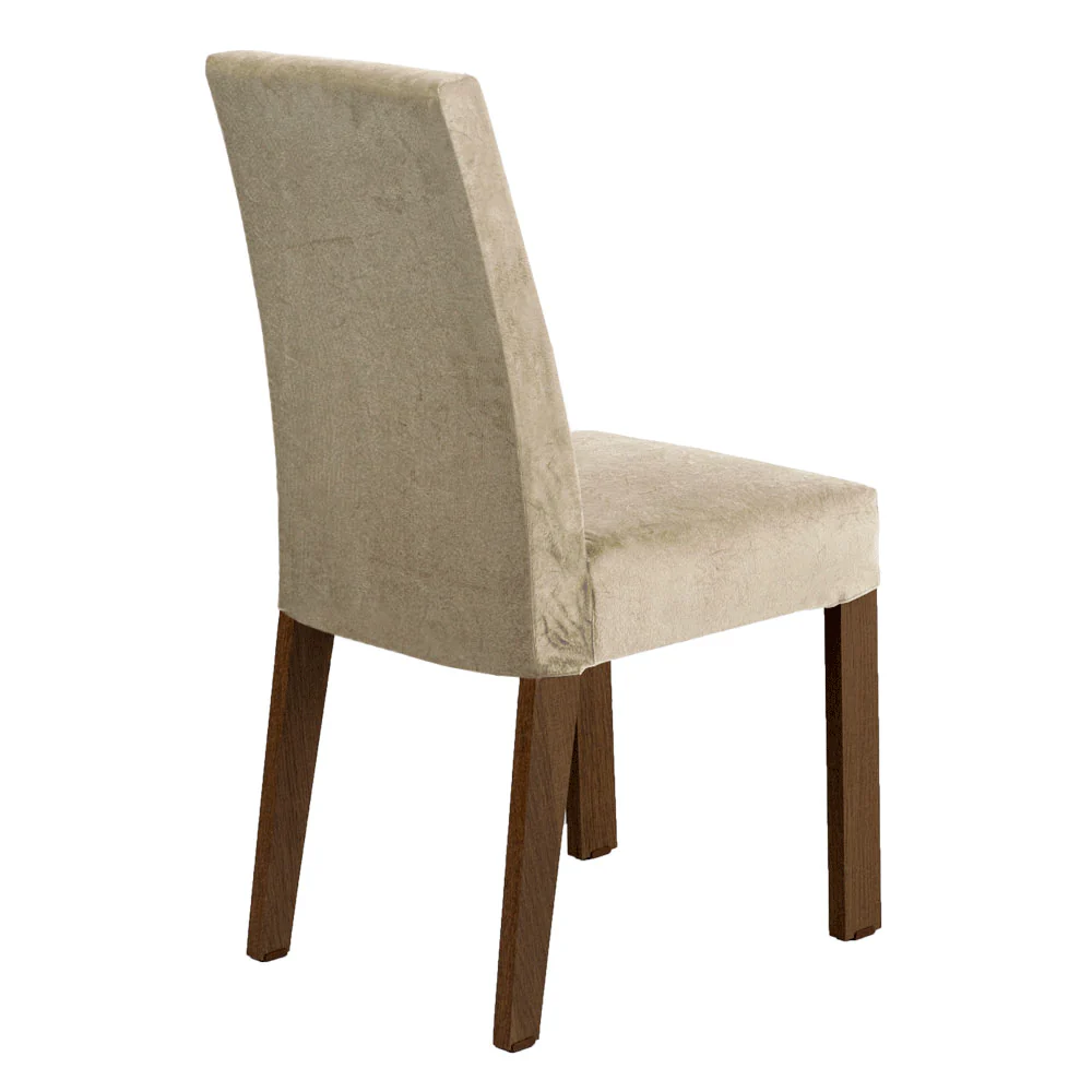 Conjunto Sala de Jantar Lótus Mesa Tampo de Madeira 4 Cadeiras Rustic/Crema/Suede Imperial Madesa - Image 8