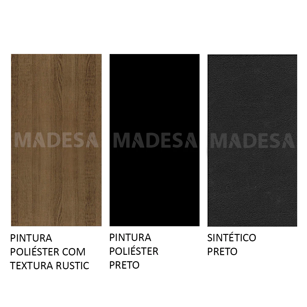 Conjunto Sala de Jantar Madesa Gabi Mesa Tampo de Madeira com 2 Cadeiras Rustic/Preto/Sintético Preto - Image 9
