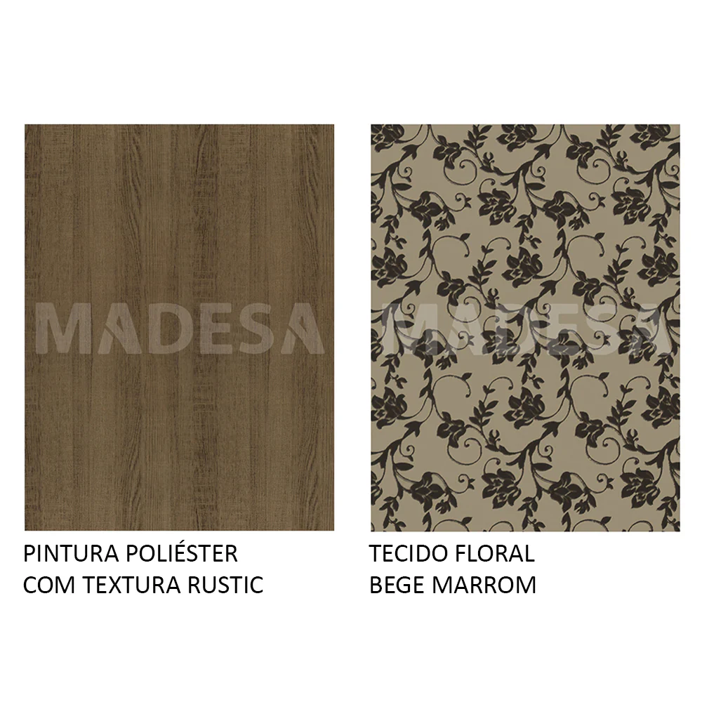 Conjunto Sala de Jantar Madesa Magda Mesa Tampo de Vidro com 4 Cadeiras Rustic/Bege Marrom - Image 5