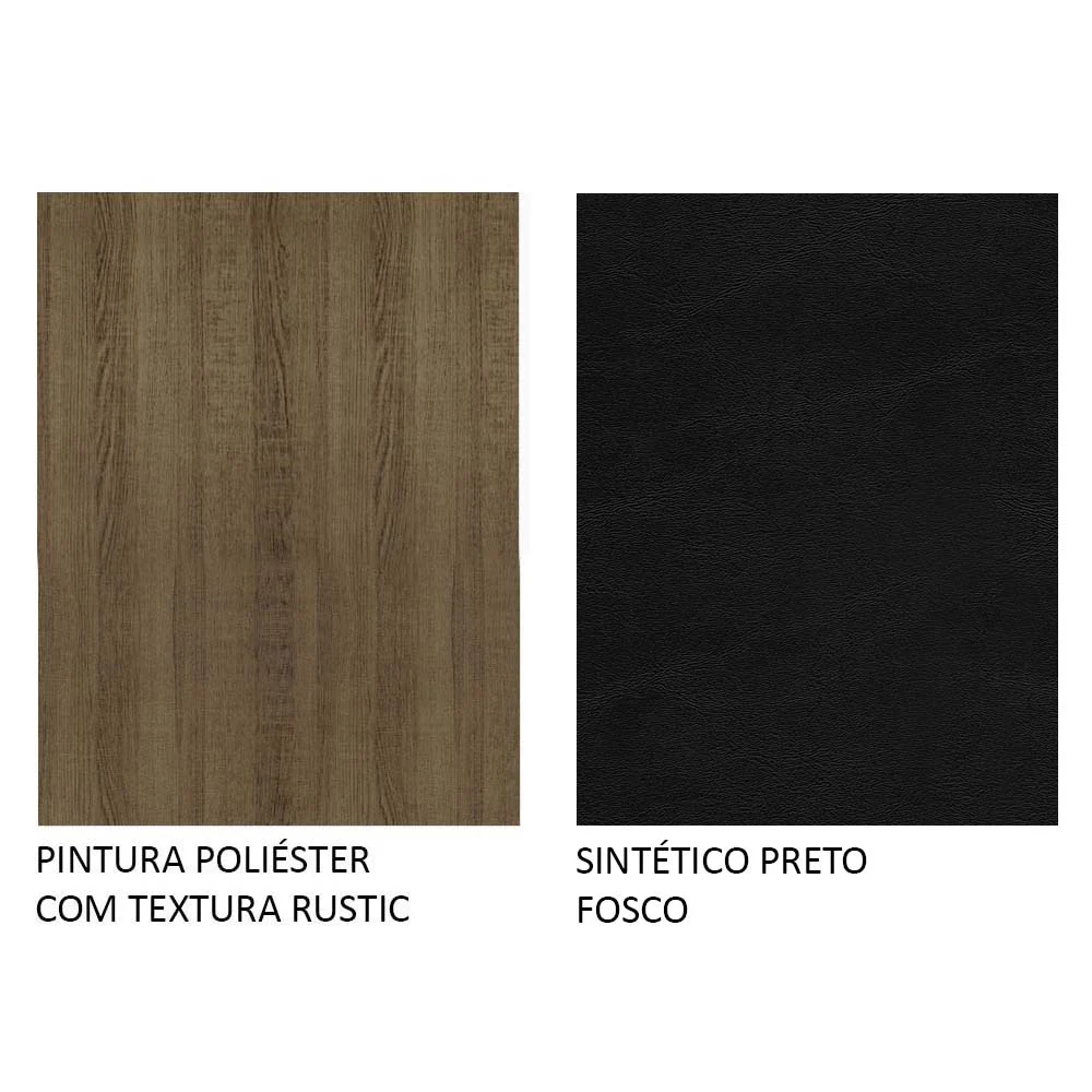 Conjunto Sala de Jantar Madesa Paula Mesa Tampo de Vidro Redondo 4 Cadeiras Rustic/Preto - Image 11
