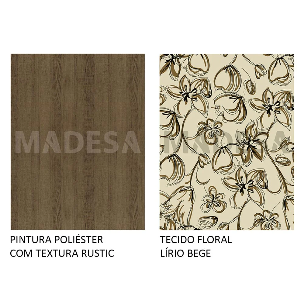 Conjunto Sala de Jantar Madesa Rute Mesa Tampo de Madeira com 4 Cadeiras Rustic/Lírio Bege - Image 10