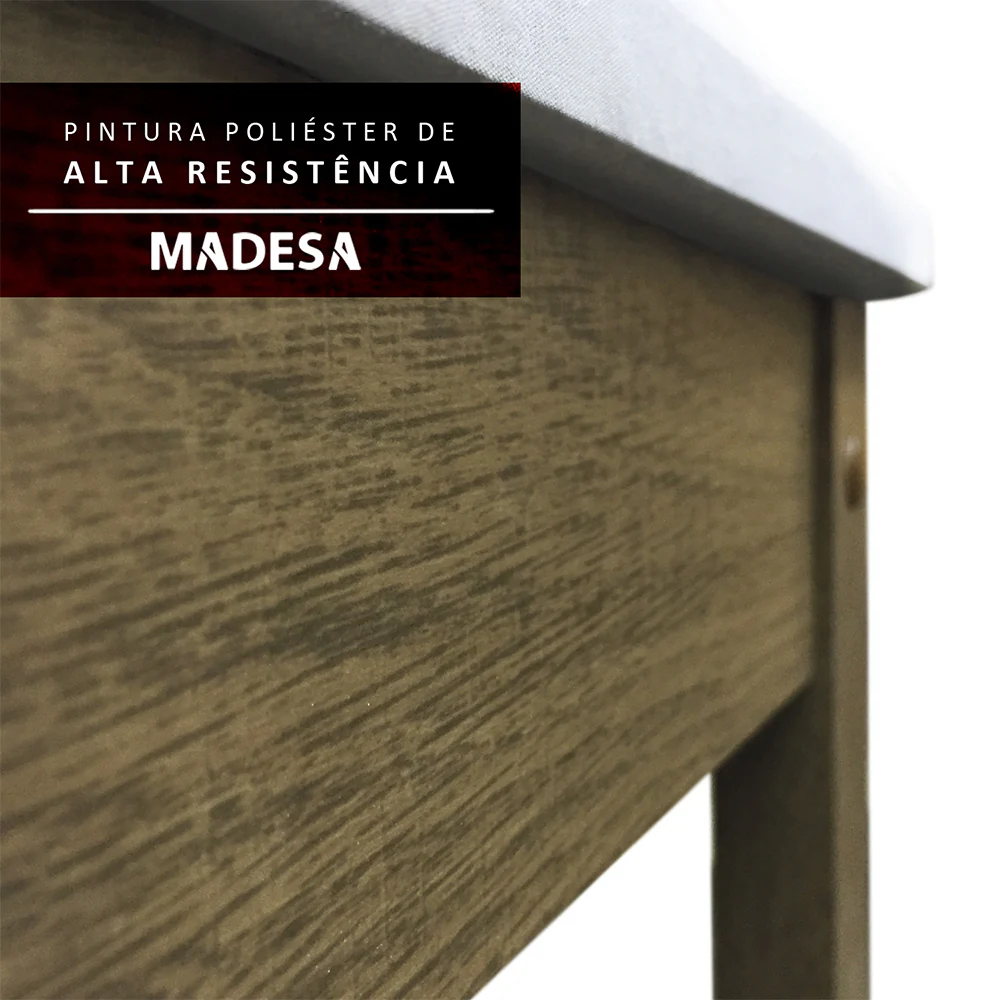 Conjunto Sala de Jantar Moscou Plus Madesa Mesa Tampo de Vidro com 6 Cadeiras Rustic/Crema/Sintético Bege - Image 6