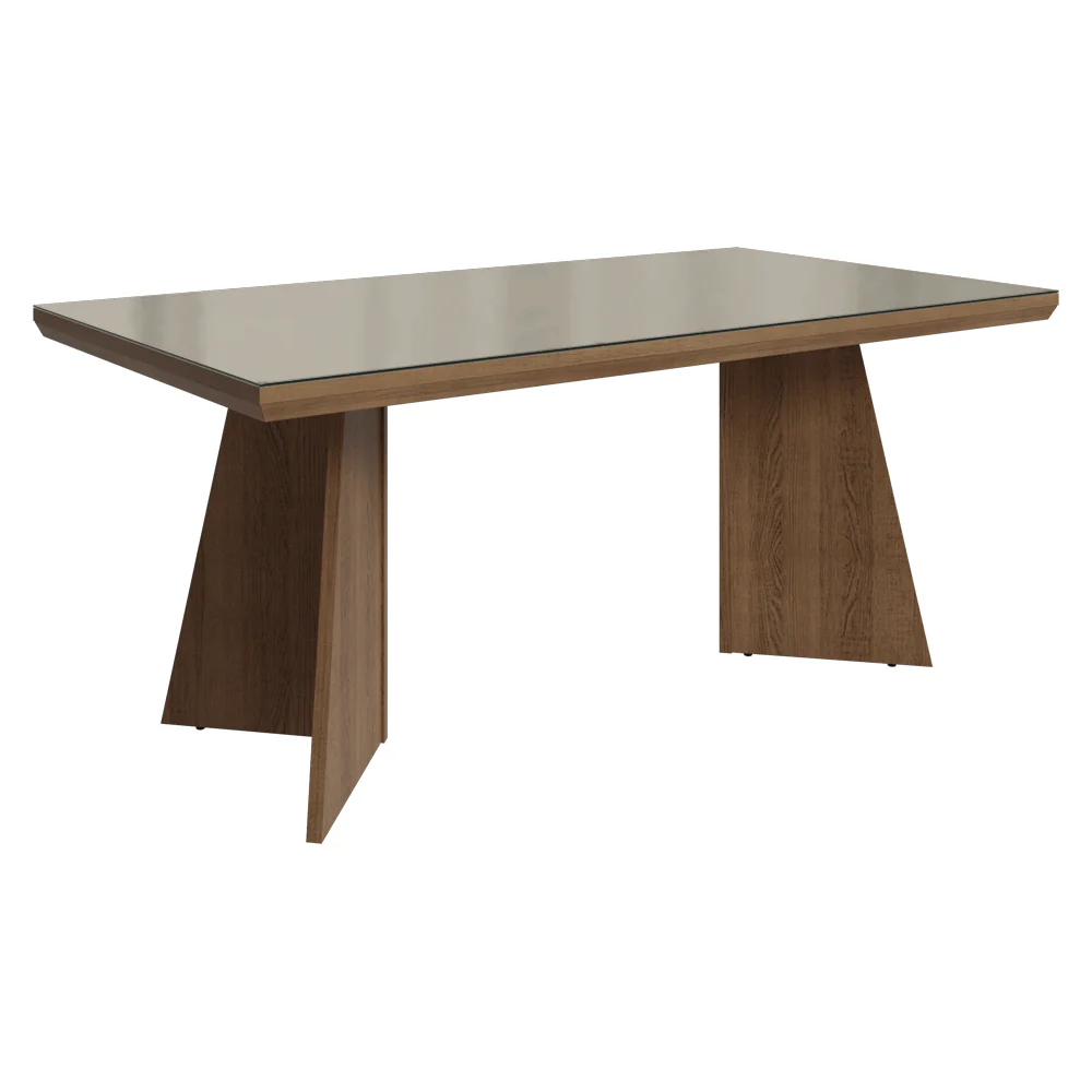 Conjunto Sala de Jantar Tampo com Vidro 6 Cadeiras Rustic/Cinza/Imperial Pienza Madesa - Image 6