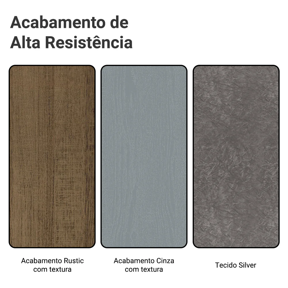 Conjunto Sala de Jantar Tampo de Madeira 4 Cadeiras Rustic/Cinza/Silver Arles Madesa - Image 11