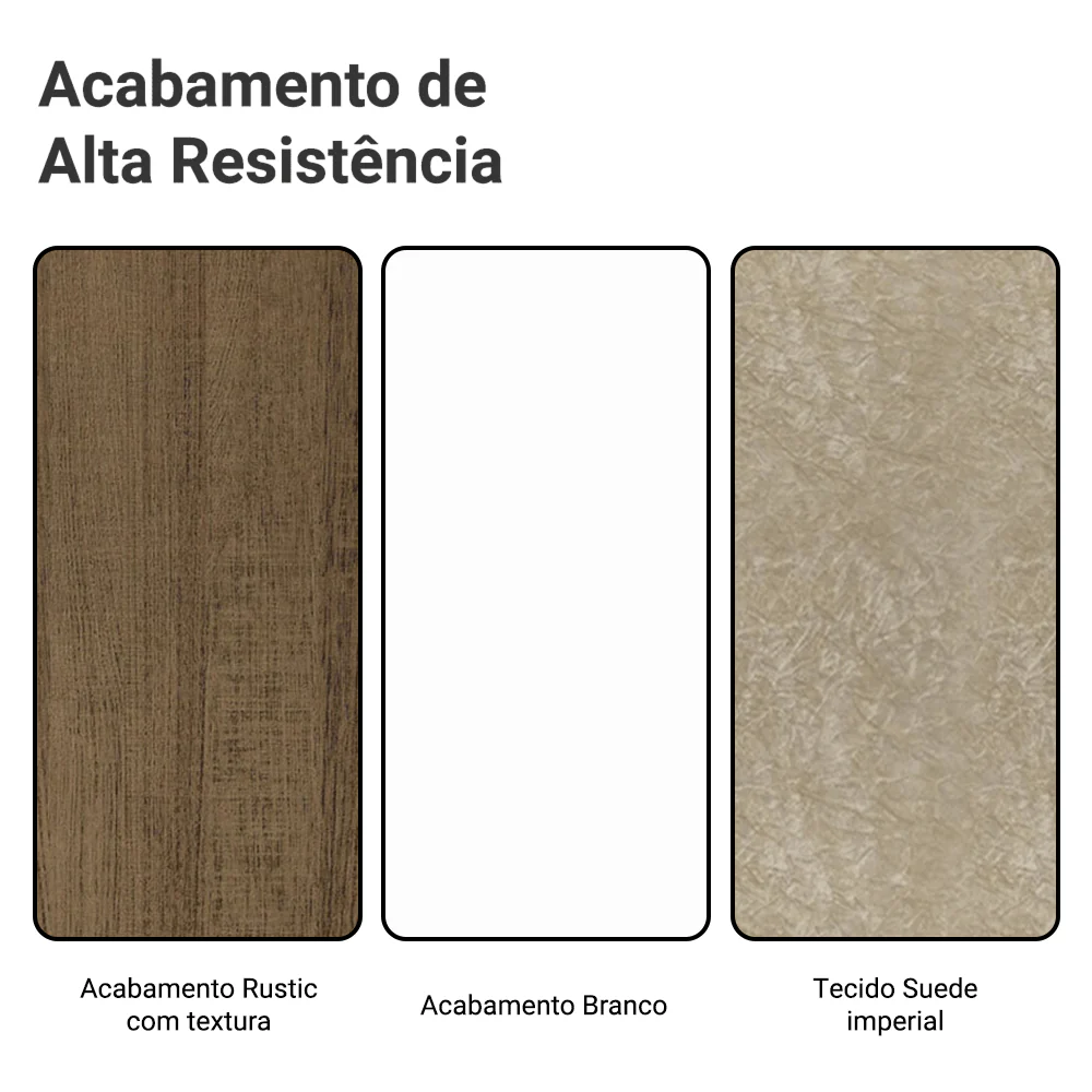 Conjunto Sala de Jantar Tampo de Madeira 6 Cadeiras Rustic/Branco/Imperial Luso Madesa - Image 10