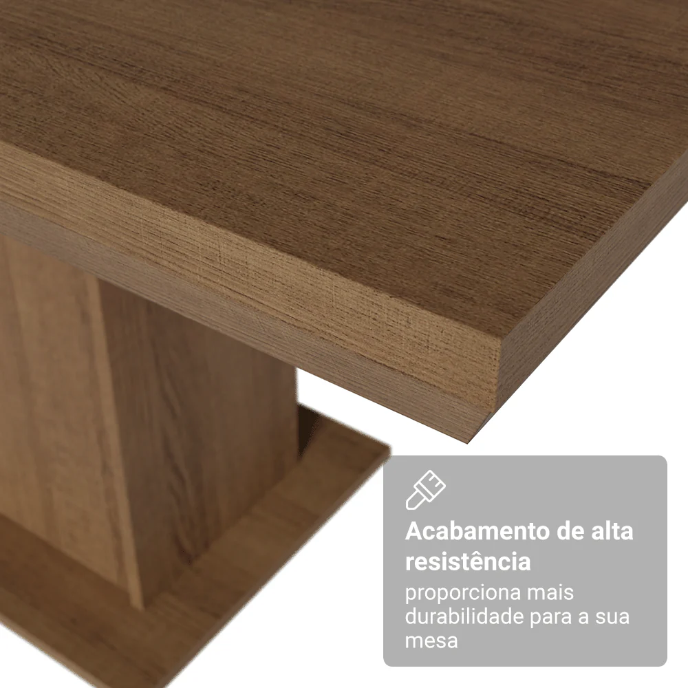 Conjunto Sala de Jantar Tampo de Madeira 6 Cadeiras Rustic/Imperial Luso Madesa - Image 7