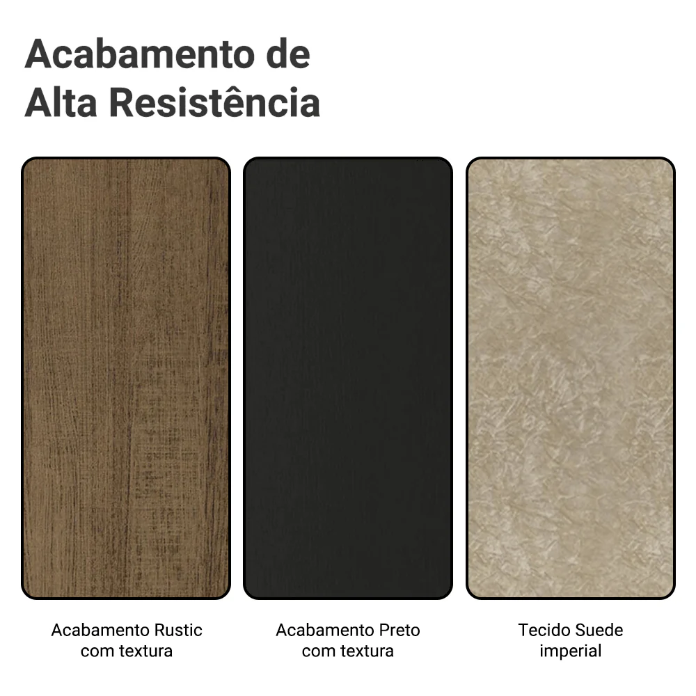 Conjunto Sala de Jantar Tampo de Madeira 6 Cadeiras Rustic/Preto/Imperial Grasse Madesa - Image 10