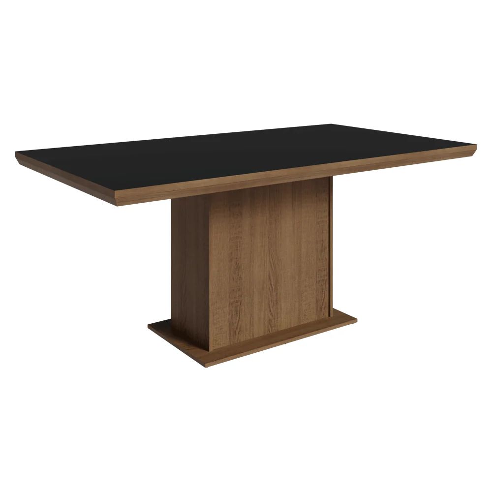 Conjunto Sala de Jantar Tampo de Madeira 6 Cadeiras Rustic/Preto/Silver Grasse Madesa - Image 6