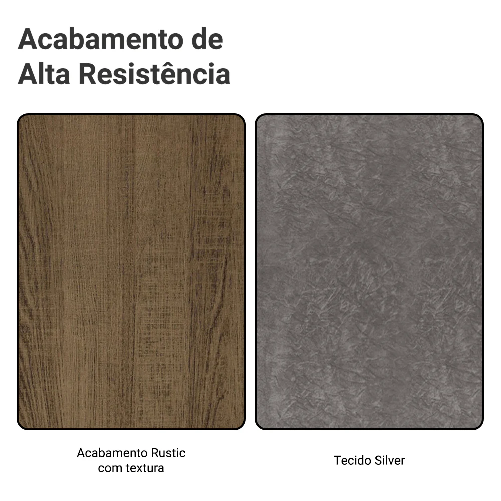 Conjunto Sala de Jantar Tampo de Madeira 6 Cadeiras Rustic/Silver Bosque Madesa - Image 11