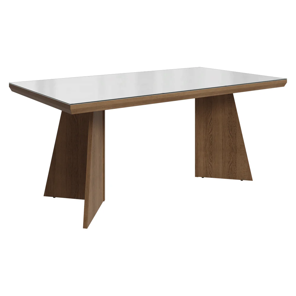 Conjunto Sala de Jantar Tampo com Vidro 4 Cadeiras Rustic/Branco/Imperial Todi Madesa - Image 6