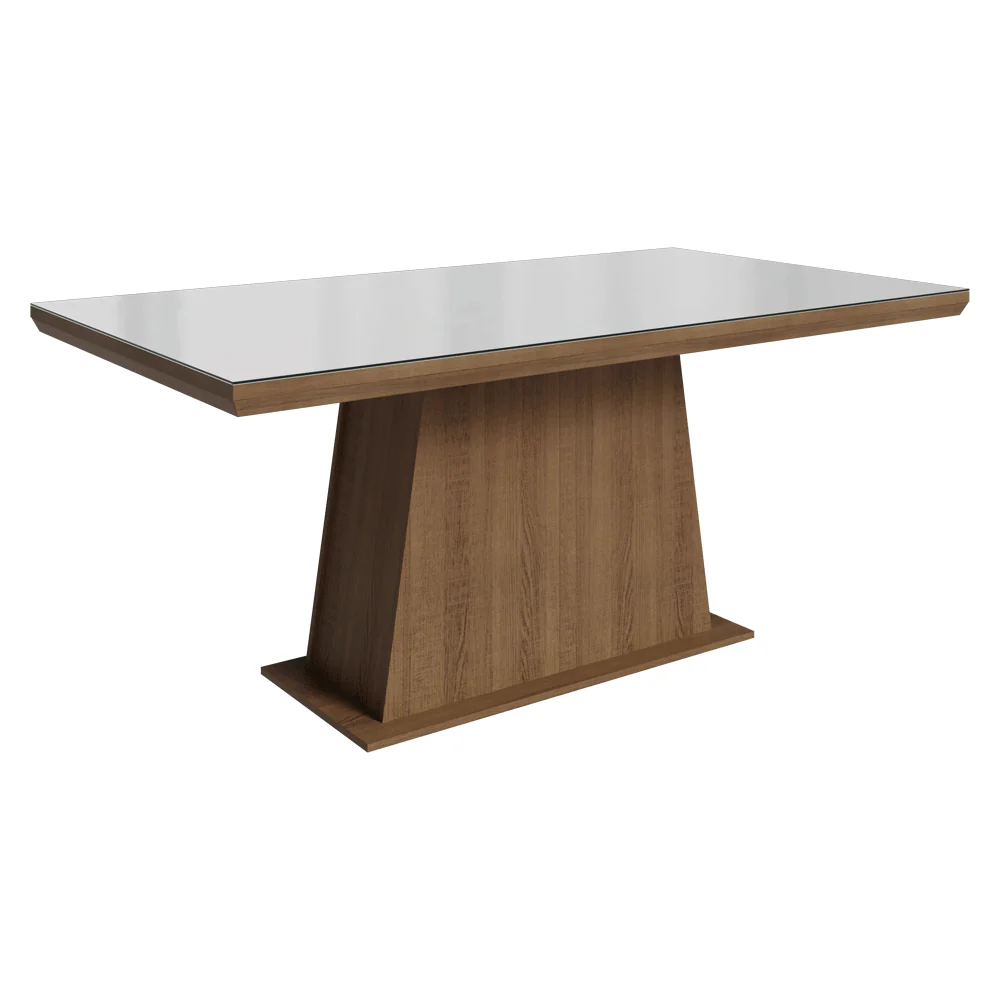 Conjunto Sala de Jantar Tampo com Vidro 6 Cadeiras Rustic/Branco/Imperial Colmar Madesa - Image 6