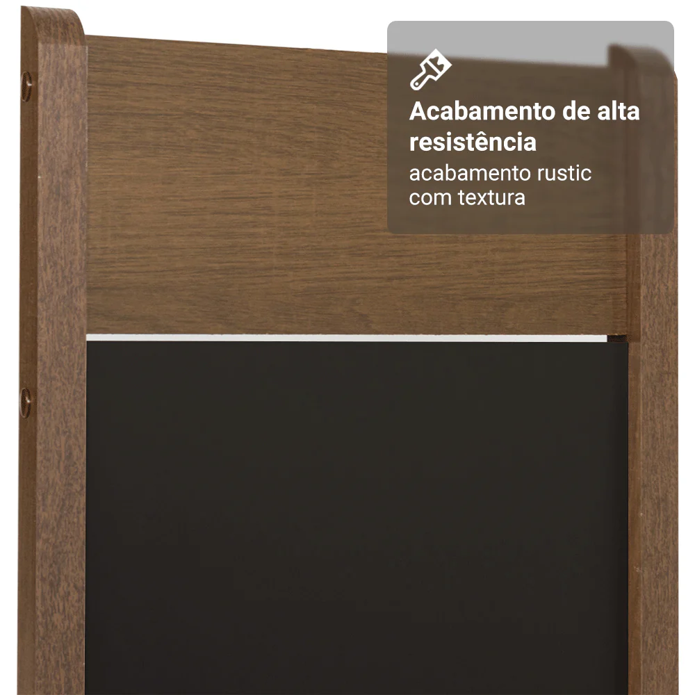 Conjunto Sala de Jantar Madesa Medelin Mesa Tampo de Madeira com 6 Cadeiras Rustic/Preto/Sintético Preto - Image 7