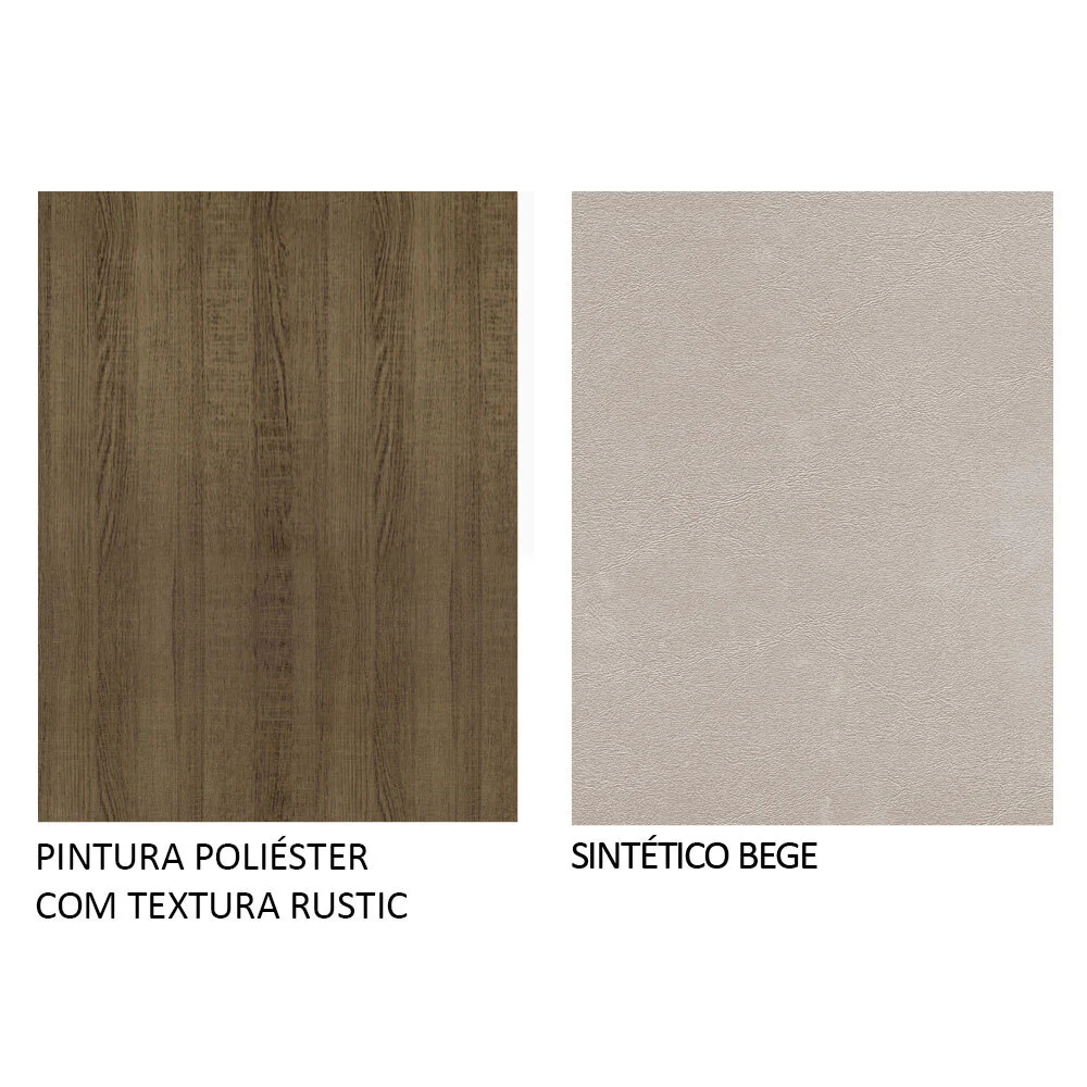 Conjunto Sala de Jantar Madesa Nanda Mesa Tampo de Vidro Redondo 4 Cadeiras Rustic/Crema/Bege - Image 9