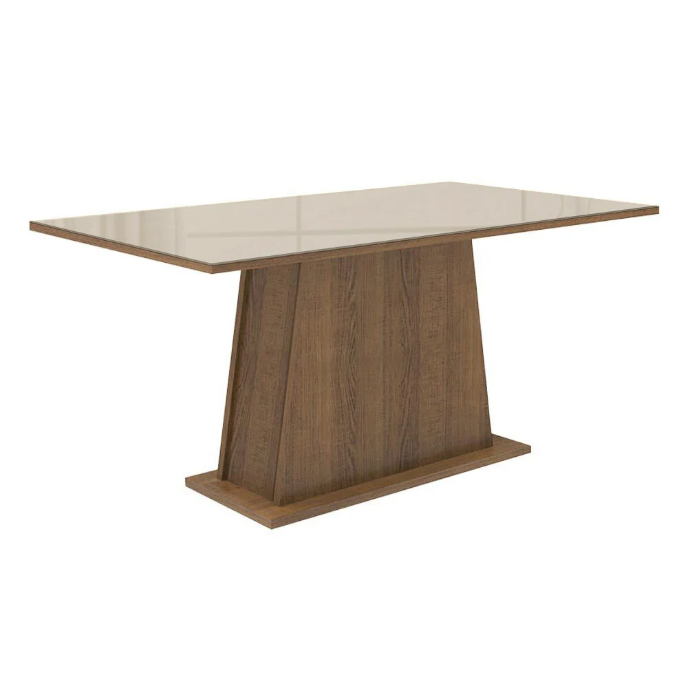 Conjunto Sala de Jantar Madesa Patricia Mesa Tampo de Vidro com 6 Cadeiras Rustic/Crema/Imperial - Image 5