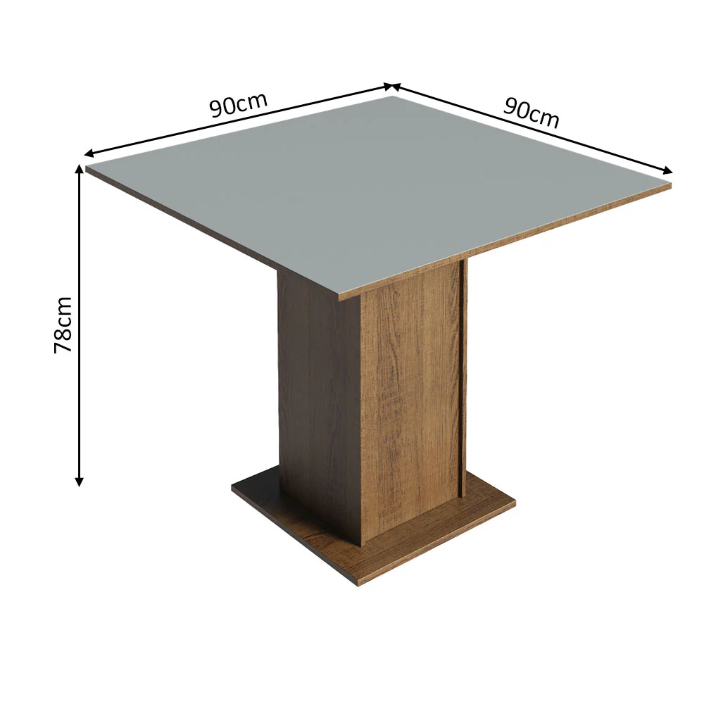 Conjunto Sala de Jantar Mesa Tampo de Madeira 4 Cadeiras Rustic/Cinza/Preto Samara Madesa - Image 4