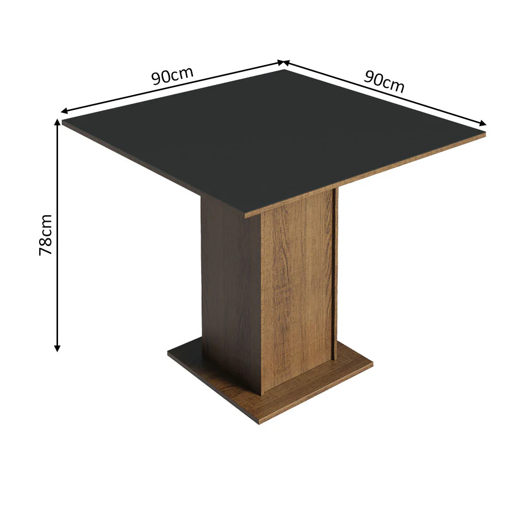 Conjunto Sala de Jantar Mesa Tampo de Madeira 4 Cadeiras Rustic/Preto Samara Madesa - Image 4