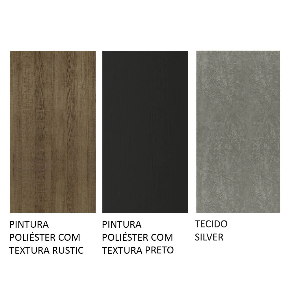 Conjunto Sala de Jantar Mesa Tampo de Madeira 4 Cadeiras Rustic/Preto/Silver Ashley Madesa - Image 10