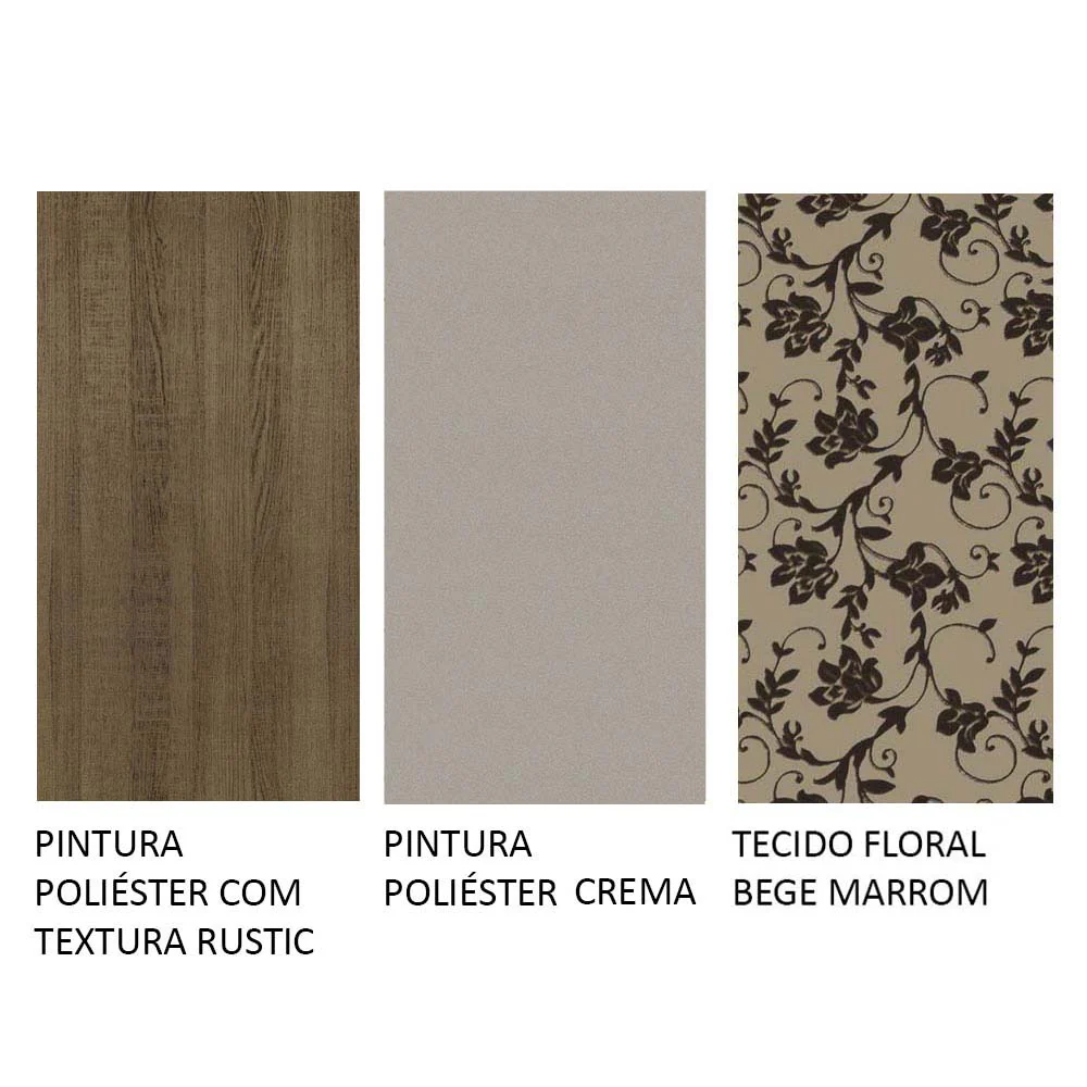 Conjunto Sala de Jantar Mesa Tampo de Madeira 6 Cadeiras Rustic/Bege Marrom Wendy Madesa - Image 10