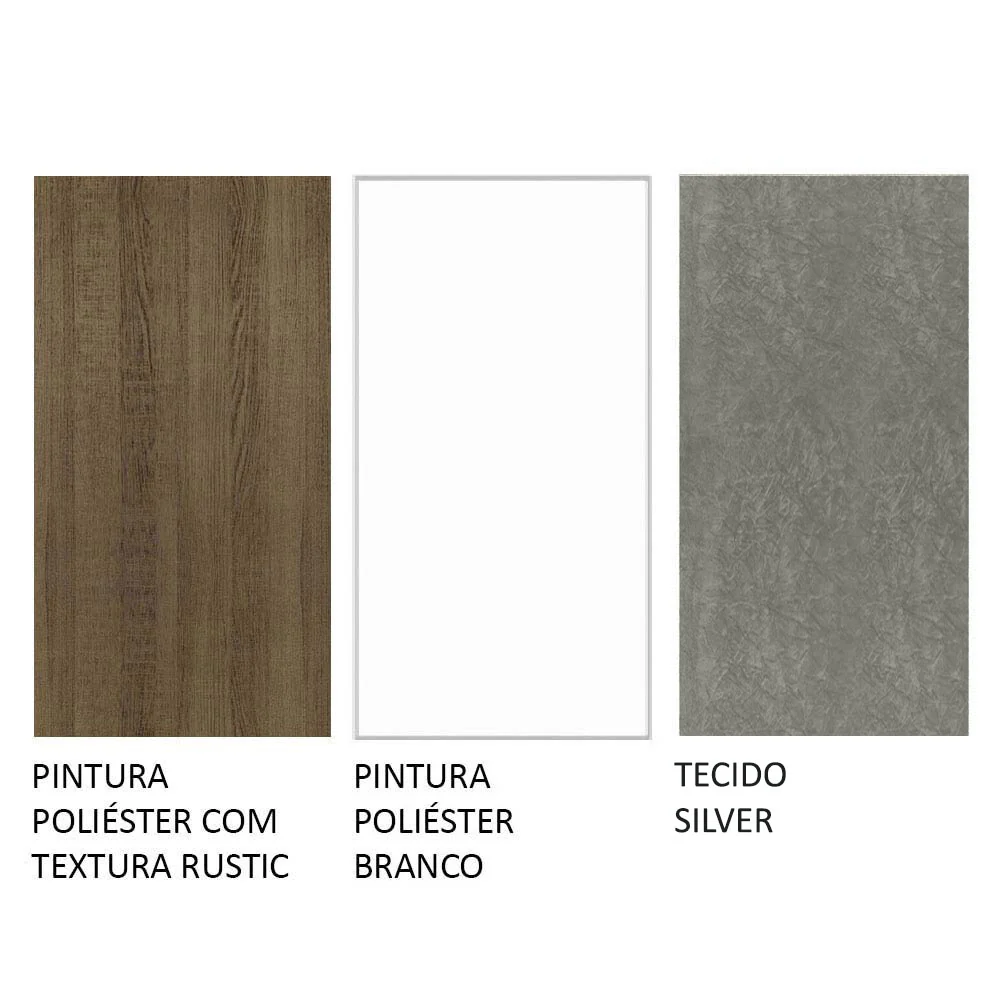 Conjunto Sala de Jantar Mesa Tampo de Madeira 6 Cadeiras Rustic/Branco/Silver Britney Madesa - Image 10