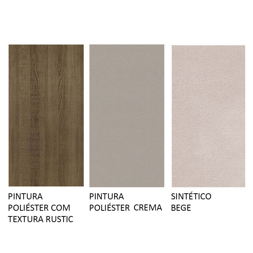 Conjunto Sala de Jantar Mesa Tampo de Madeira 6 Cadeiras Rustic/Crema/Bege Beverly Madesa - Image 11
