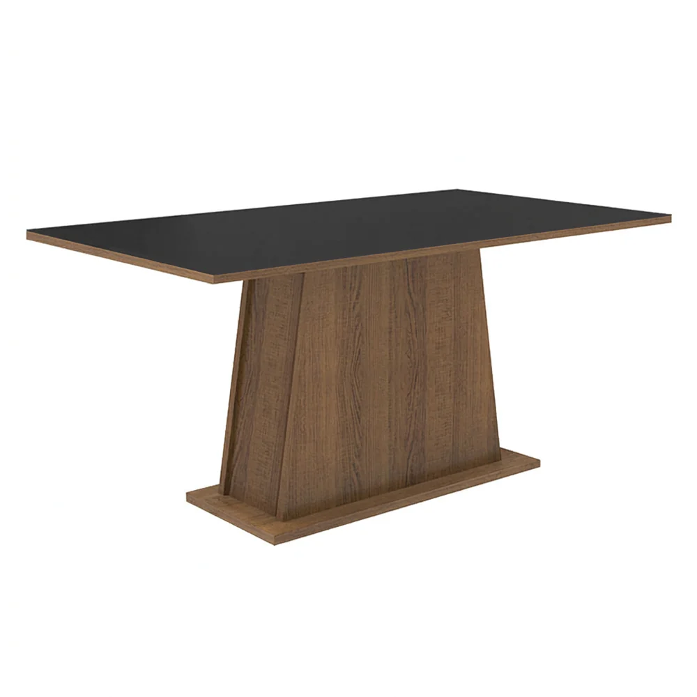 Conjunto Sala de Jantar Mesa Tampo de Madeira 6 Cadeiras Rustic/Preto/Imperial Britney Madesa - Image 5