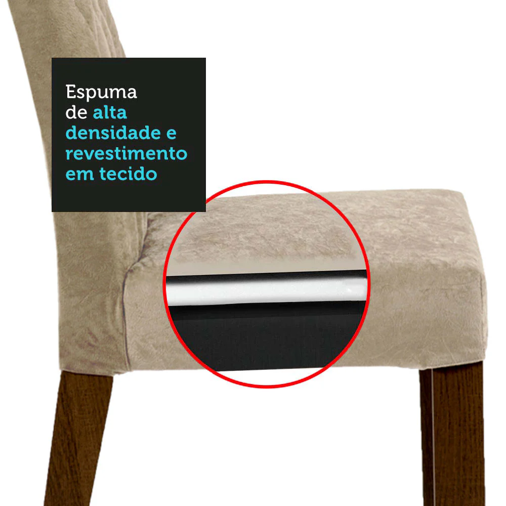Conjunto Sala de Jantar Mesa Tampo de Madeira 6 Cadeiras Rustic/Preto/Imperial Hanna Madesa - Image 8