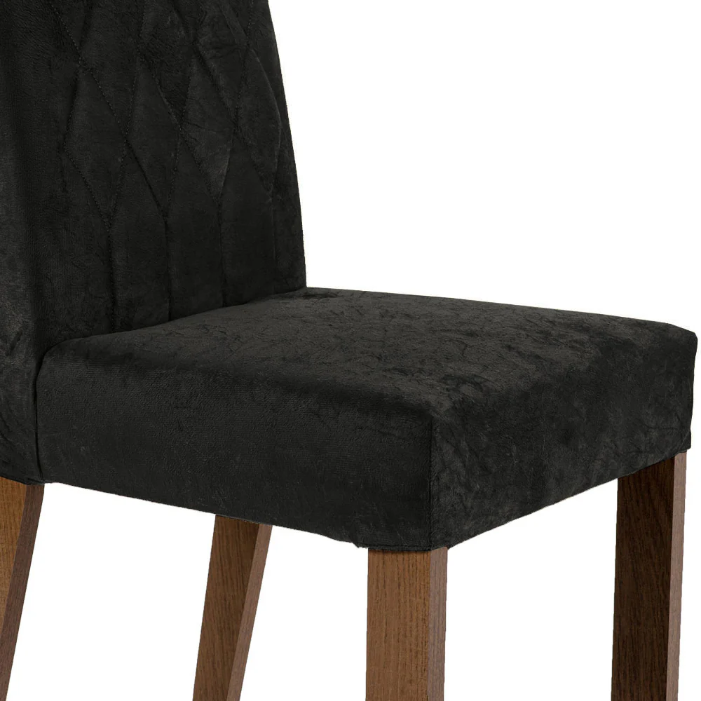 Conjunto Sala de Jantar Mesa Tampo de Madeira 6 Cadeiras Rustic/Preto/Oxford Madison Madesa - Image 7