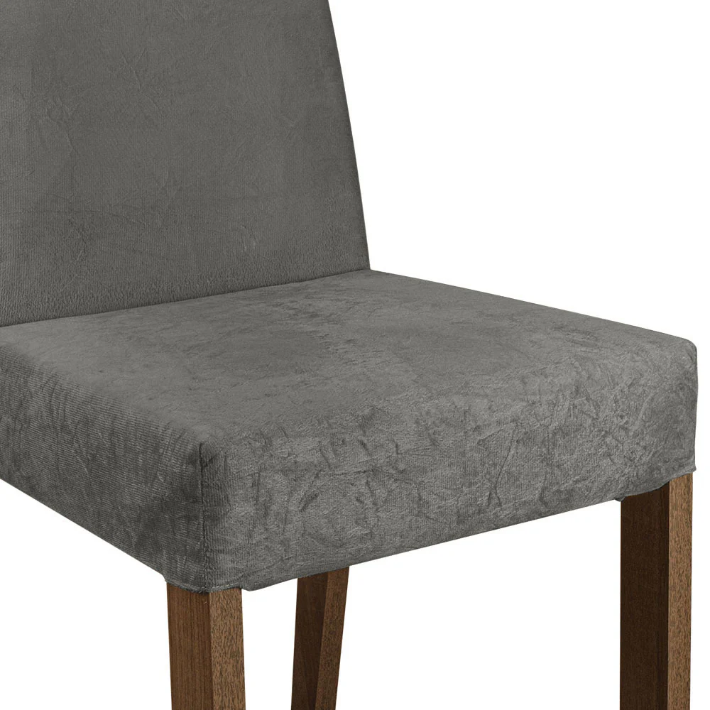 Conjunto Sala de Jantar Mesa Tampo de Madeira 6 Cadeiras Rustic/Preto/Silver Simone Madesa - Image 7