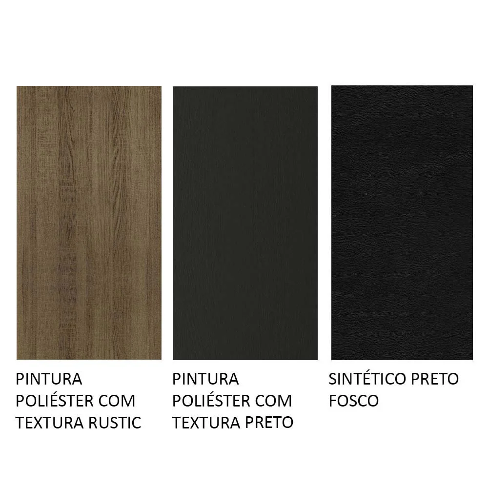 Conjunto Sala de Jantar Mesa Tampo de Vidro 6 Cadeiras Preto/Rustic Zoe Madesa - Image 10
