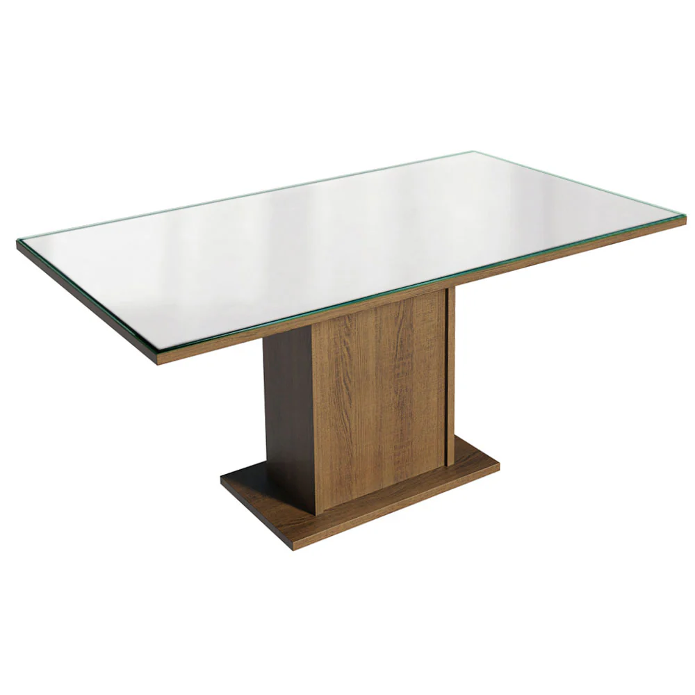 Conjunto Sala de Jantar Mesa Tampo de Vidro 6 Cadeiras Rustic/Branco/Silver Geórgia Madesa - Image 5