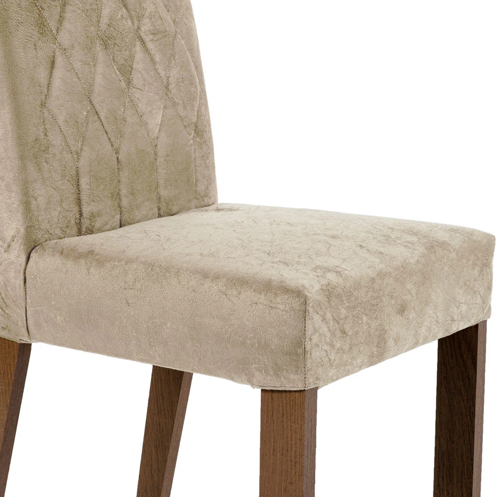 Conjunto Sala de Jantar Mesa Tampo de Vidro 6 Cadeiras Rustic/Crema/Imperial Marissa Madesa - Image 7