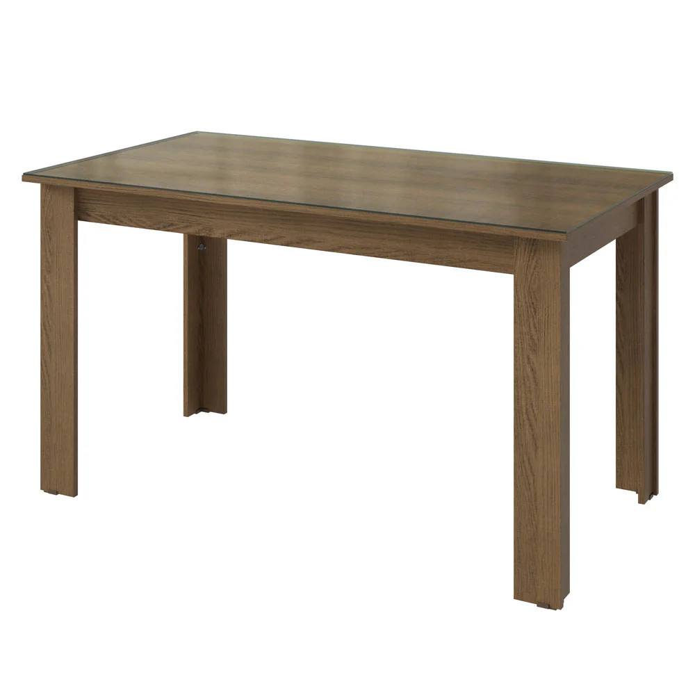 Conjunto Sala de Jantar Mesa Tampo de Vidro 6 Cadeiras Rustic/Silver Odara Madesa - Image 6