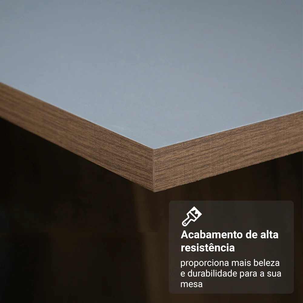 Conjunto Sala de Jantar Tampo de Madeira 4 Cadeiras Rustic/Cinza/Silver Tulum Madesa - Image 7