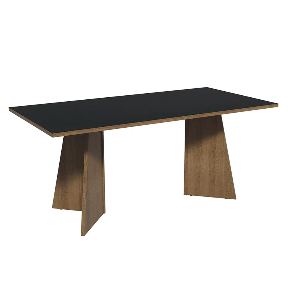 Conjunto Sala de Jantar Tampo de Madeira 6 Cadeiras Rustic/Preto/Silver York Madesa - Image 6