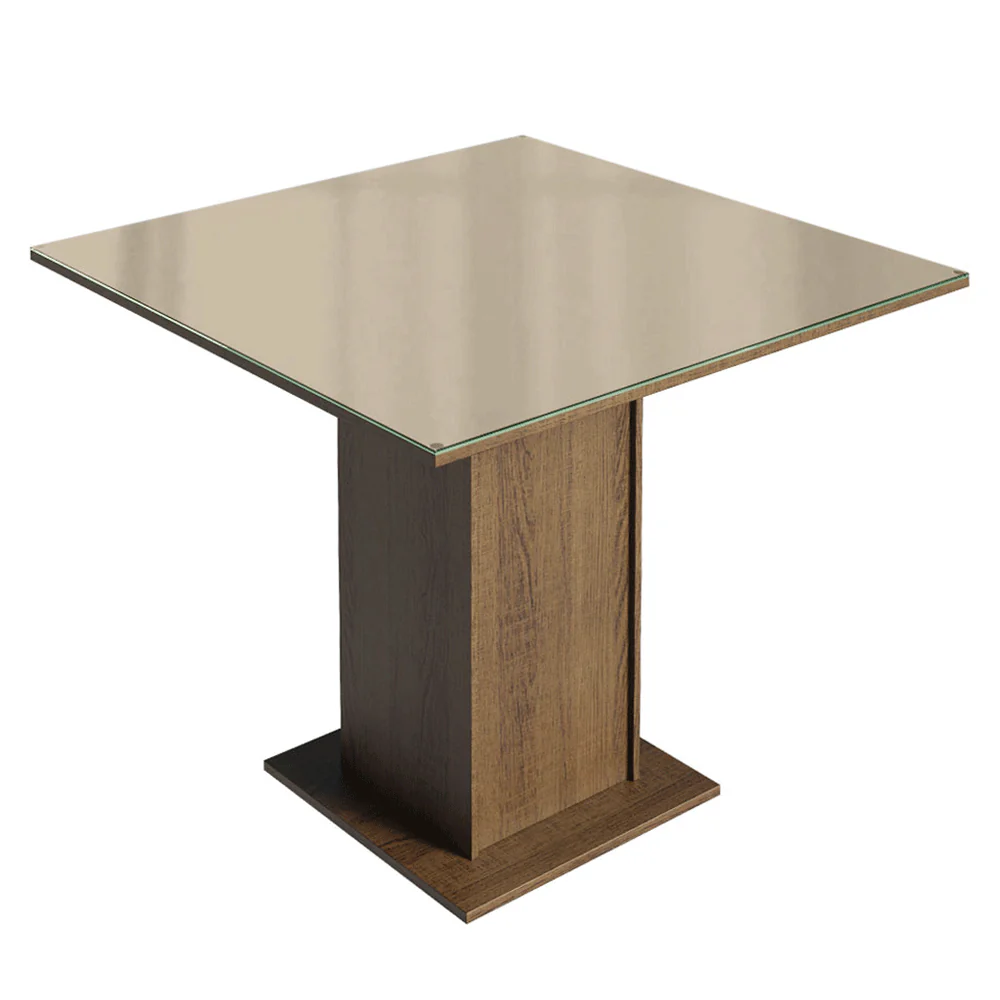 Conjunto Sala de Jantar Tampo de Vidro 4 Cadeiras Rustic/Crema/Imperial Sines Madesa - Image 6