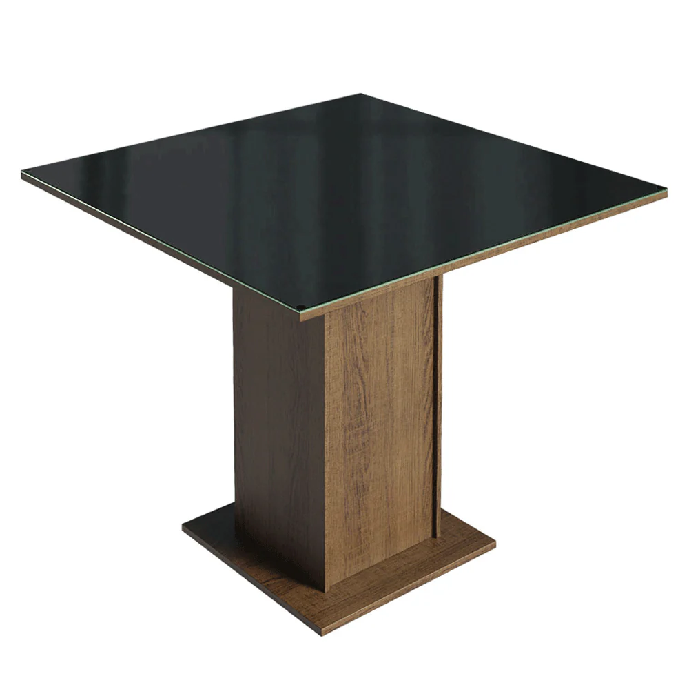 Conjunto Sala de Jantar Tampo de Vidro 4 Cadeiras Rustic/Preto/Oxford Capri Madesa - Image 6