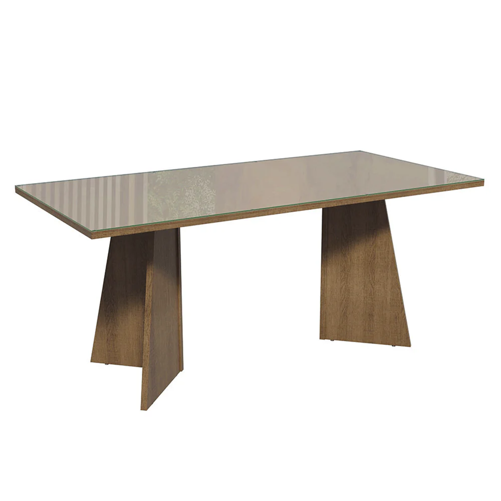 Conjunto Sala de Jantar Tampo de Vidro 6 Cadeiras Rustic/Crema/Imperial Amalfi Madesa - Image 6