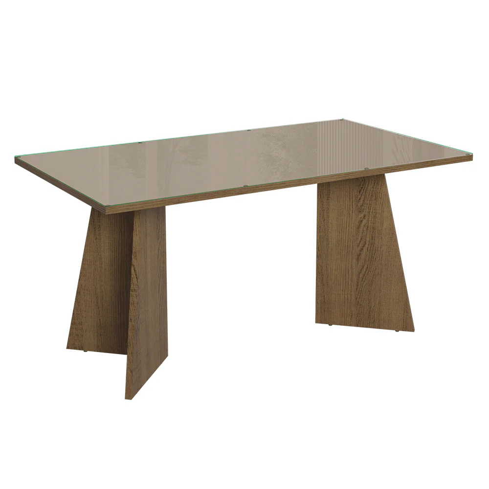 Conjunto Sala de Jantar Tampo de Vidro 6 Cadeiras Rustic/Crema/Imperial Sintra Madesa - Image 6