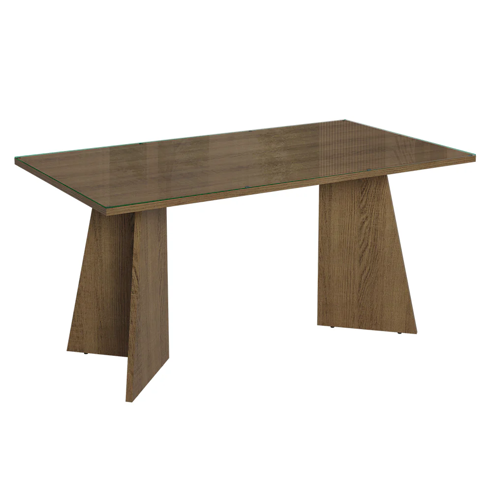 Conjunto Sala de Jantar Tampo de Vidro 6 Cadeiras Rustic/Oxford Madrid Madesa - Image 6