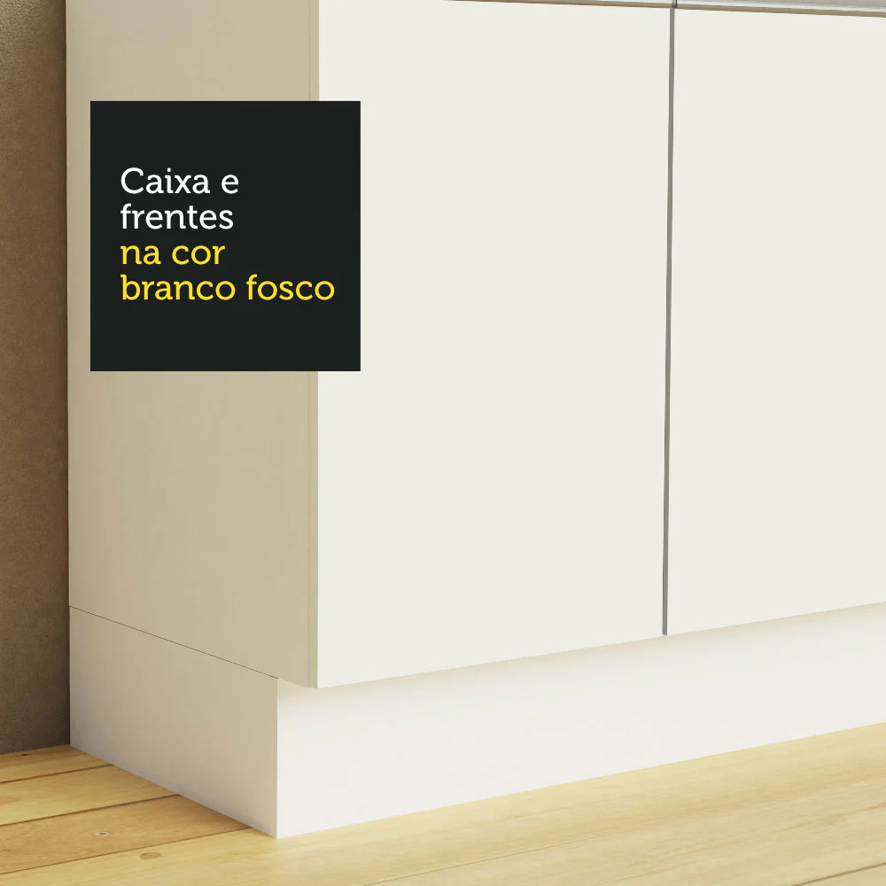 Armário de Cozinha Compacta 100% MDF 190 cm Frentes Branco Smart Madesa 01 - Image 9