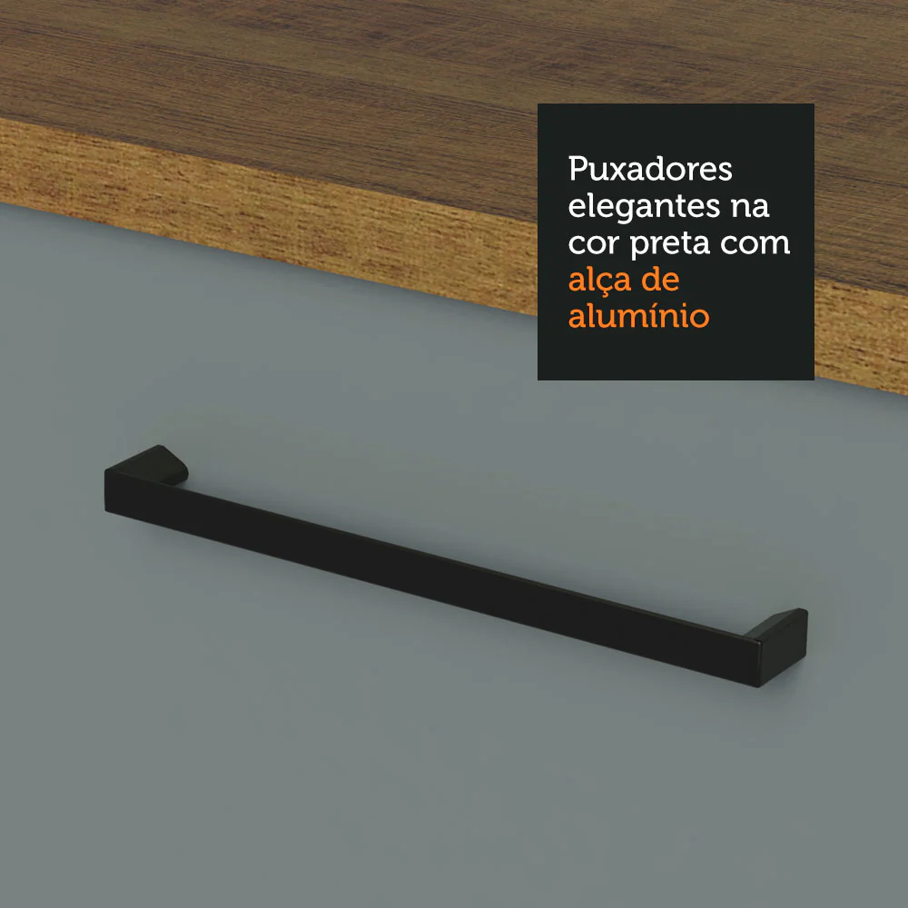 Armário de Cozinha Compacta 150cm Rustic/Cinza Agata Madesa 02 - Image 7