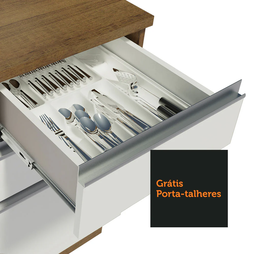 Armário de Cozinha Compacta 120cm Rustic/Branco Glamy Madesa 03 - Image 8
