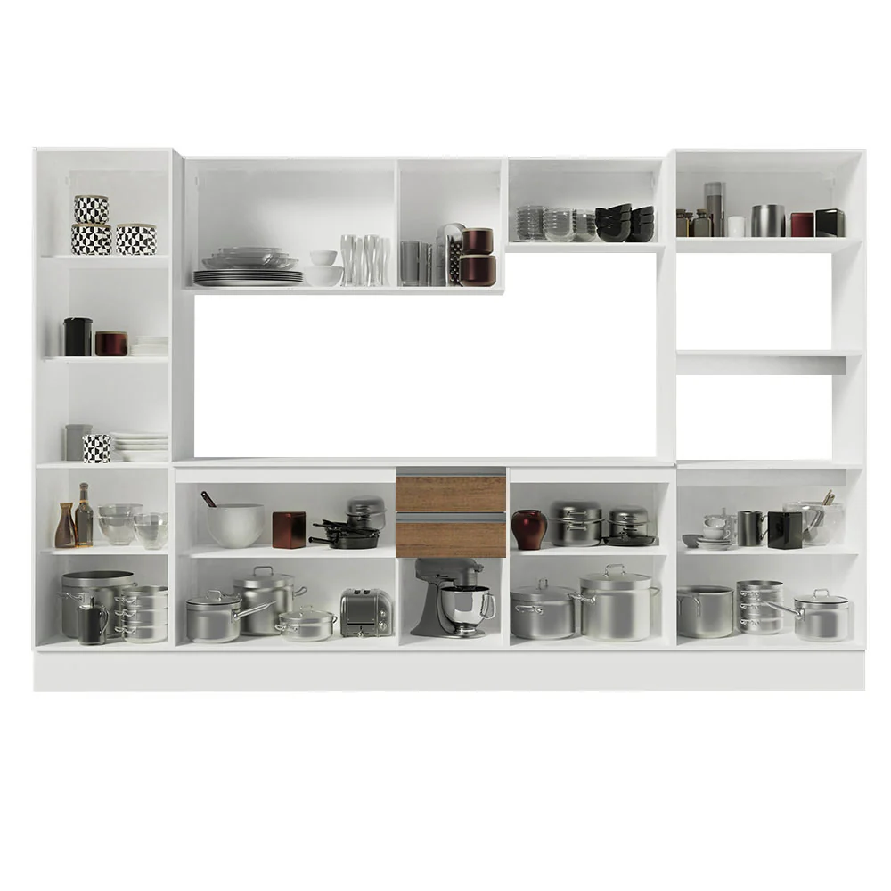 Armário de Cozinha Completa 100% MDF 300 cm Branco/Rustic/Crema Smart Madesa 01 - Image 5
