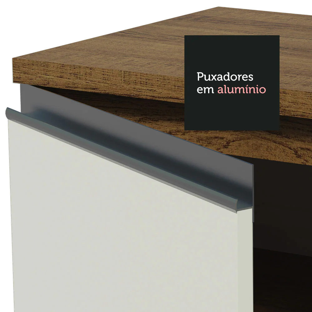 Armário de Cozinha Completa de Canto 349cm Rustic Branco Glamy Madesa 03 - Image 6