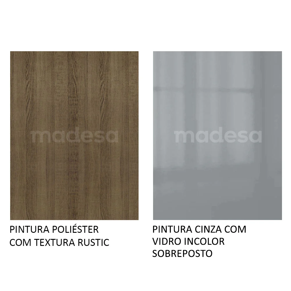 Armário de Cozinha Completa de Canto 526 x 60 cm Rustic/Cinza Lux Madesa 01 - Image 10