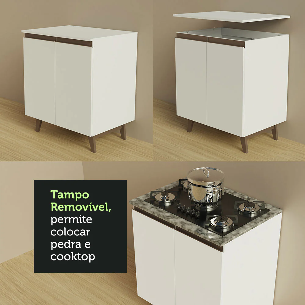 Armário de Cozinha Completa de Canto 392cm Branco Reims Madesa 02 - Image 11