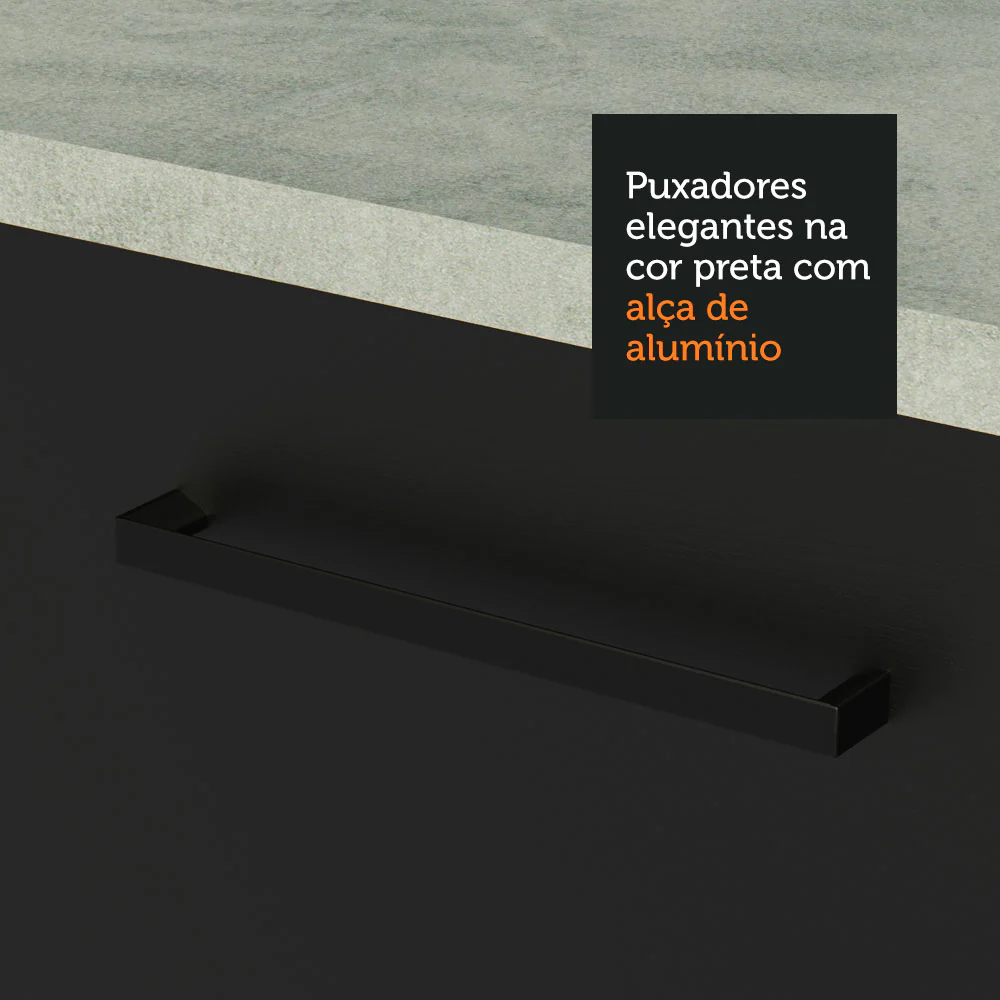 Armário de Cozinha Completa 260cm Branco Preto Agata Madesa 02 - Image 6