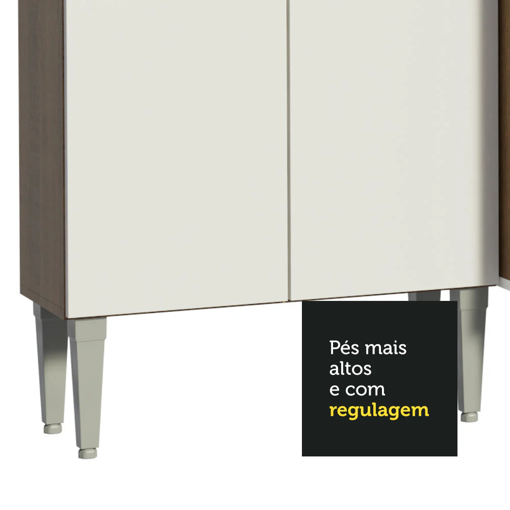 Armário de Cozinha Completa 229cm Rustic/Branco Emilly Fit Madesa 03 - Image 7