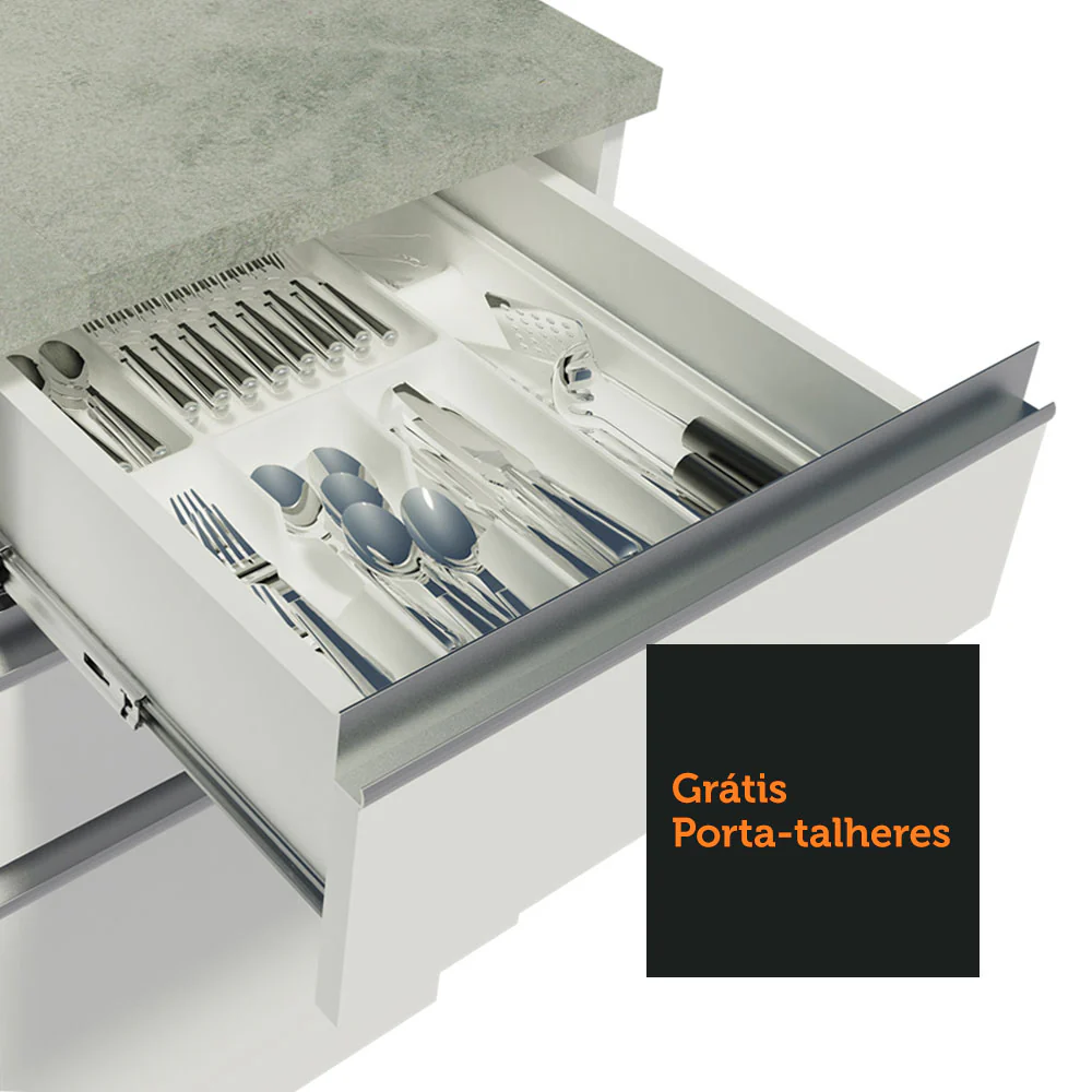 Armário de Cozinha Compacta 160cm Branco Glamy Madesa 01 - Image 8